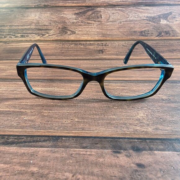 Coach Sunglasses womens Dark Tortoise Teal 52mm Rectangular Frame - Picture 1 of 9
